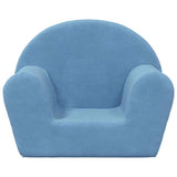 Divano per Bambini Blu in Morbido Peluche
