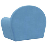 Divano per Bambini Blu in Morbido Peluche