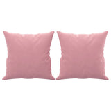 Divano a 3 Posti con Cuscini Rosa 180 cm in Velluto