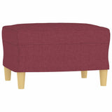 Set di Divani 4 pz con Cuscini Rosso Vino in Tessuto