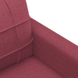 Set di Divani 4 pz con Cuscini Rosso Vino in Tessuto