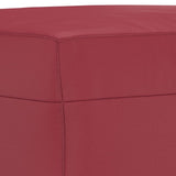 Set di Divani 3 pz con Cuscini Rosso Vino in Similpelle
