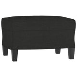 Set di Divani 3 pz con Cuscini Nero in Tessuto