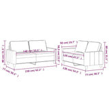 Set di Divani 2 pz con Cuscini Marrone in Velluto