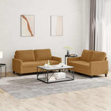 Set di Divani 2 pz con Cuscini Marrone in Velluto
