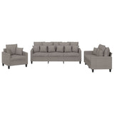 Set Divani 3 pz con Cuscini Tortora in Tessuto