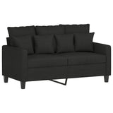 Set di Divani 3 pz con Cuscini Nero in Tessuto