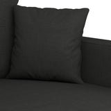 Set di Divani 3 pz con Cuscini Nero in Tessuto