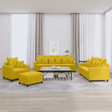 Set di Divani 4 pz con Cuscini giallo in Velluto