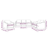 Set di Divani 3 pz con Cuscini Marrone in Tessuto