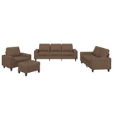 Set di Divani 4 pz Marrone in Tessuto