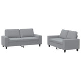 Set di Divani 2 pz Grigio Chiaro in Tessuto