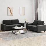 Set di Divani 2 pz Nero in Tessuto