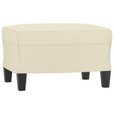 Set di Divani 3 pz con Cuscini Crema in Similpelle