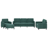 Set di Divani 4 pz Verde Scuro in Velluto