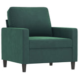Set di Divani 4 pz Verde Scuro in Velluto