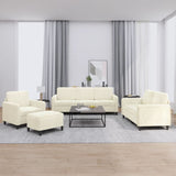 Set di Divani 4 pz Crema in Velluto