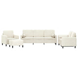 Set di Divani 4 pz con Cuscini Crema in Velluto