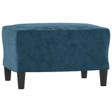 Set di Divani 3 pz Blu in Velluto