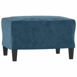 Set di Divani 3 pz con Cuscini Blu in Velluto