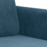 Set di Divani 3 pz con Cuscini Blu in Velluto