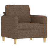 Set di Divani 4 pz con Cuscini Marrone in Tessuto