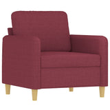 Set di Divani 4 pz con Cuscini Rosso Vino in Tessuto
