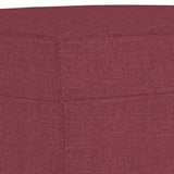 Set di Divani 4 pz con Cuscini Rosso Vino in Tessuto