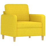 Set di Divani 3 pz con Cuscini Giallo Chiaro in Tessuto