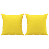 Set di Divani 3 pz con Cuscini Giallo Chiaro in Tessuto