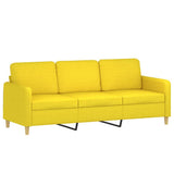 Set di Divani 4 pz con Cuscini Giallo Chiaro in Tessuto