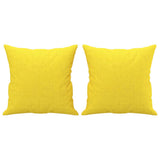 Set di Divani 4 pz con Cuscini Giallo Chiaro in Tessuto