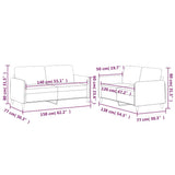 Set di Divani 2 pz con Cuscini Marrone in Tessuto