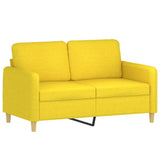 Set di Divani 2 pz con Cuscini Giallo Chiaro in Tessuto