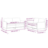 Set di Divani 2 pz con Cuscini Giallo Chiaro in Tessuto
