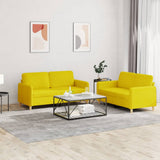 Set di Divani 2 pz con Cuscini Giallo Chiaro in Tessuto