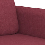 Set di Divani 2 pz con Cuscini Rosso Vino in Tessuto