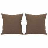 Set di Divani 3 pz con Cuscini Marrone in Tessuto