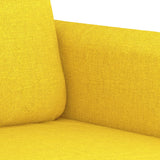 Set di Divani 3 pz con Cuscini Giallo Chiaro in Tessuto