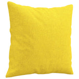 Set di Divani 3 pz con Cuscini Giallo Chiaro in Tessuto