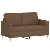 Set di Divani 2 pz con Cuscini Marrone in Tessuto