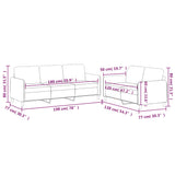 Set di Divani 2 pz con Cuscini Marrone in Tessuto