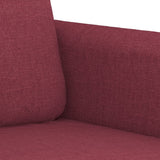 Set di Divani 2 pz con Cuscini Rosso Vino in Tessuto