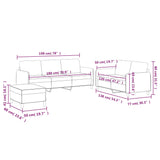 Set di Divani 3 pz con Cuscini Marrone in Tessuto