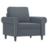 Set di Divani 4 pz con Cuscini Grigio Scuro in Velluto