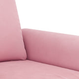 Set di Divani 2 pz con Cuscini Rosa in Velluto