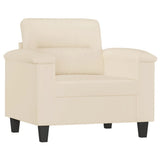 Set Divani 4 pz con Cuscini Beige in Tessuto Microfibra