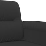 Set Divani 3 pz con Cuscini Nero in Tessuto Microfibra