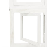 Divisorio Ambienti 3Pannelli Bianco Legno Massello di Paulownia