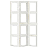 Divisorio Ambienti 3Pannelli Bianco Legno Massello di Paulownia